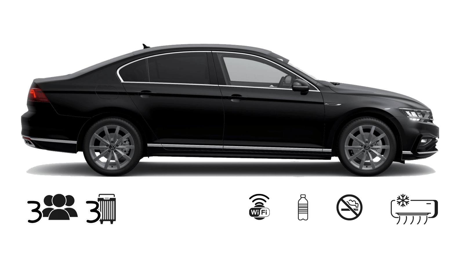 VW Passat and Škoda superb black limo